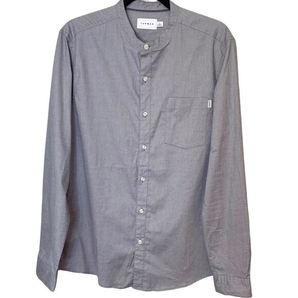 TOPMAN Long Sleeve Stretch Skinny Oxford Shirt - Picture 4 of 11